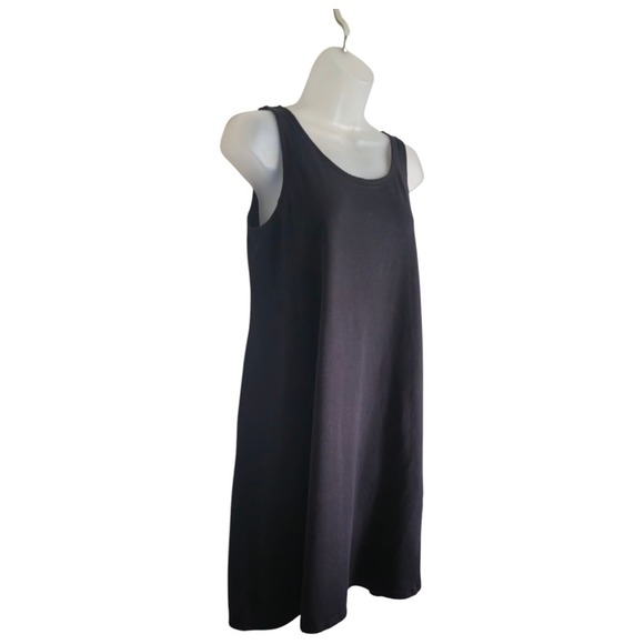 Eileen Fisher Stretch Jersey Knit Black Tank DressSlim Fit, Full Length Size S - Picture 3 of 10